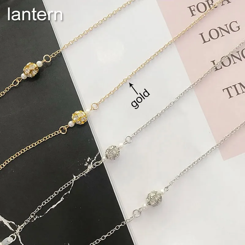 lantern gold Винтажные цепочки для солнцезащитных очков, женские и мужские жемчужные цепочки для очков из нержавеющей стали, ремешок на шею, цепочка для очков с бусинами для чтения - Цвет: lantern gold