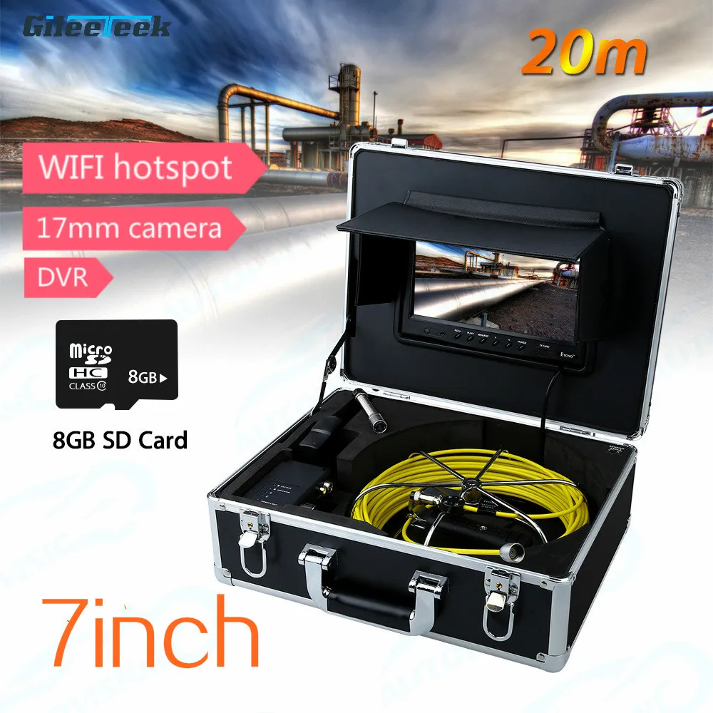 Эндоскоп WP70B 7 дюймов беспроводной Wi-Fi 20/30/50 м с поддержкой Android/IOS - купить по