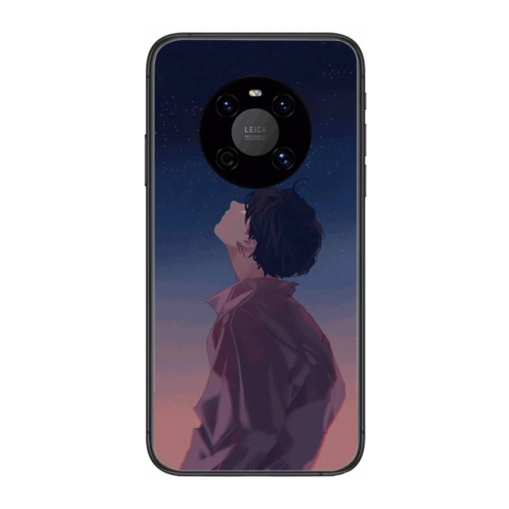 

laity Phone Case For Huawei mate 30 10 20 40 Lite Smart Z Pro Black Etui 3D Coque Painting Hoesjes case