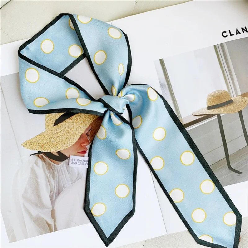 

Hangzhou silk twill double face scarf lady mulberry silk hair band small ribbon tie bag small ribbon
