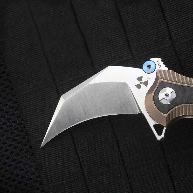 Нож коготь из титанового сплава и углеродного волокна S35VN стальное лезвие