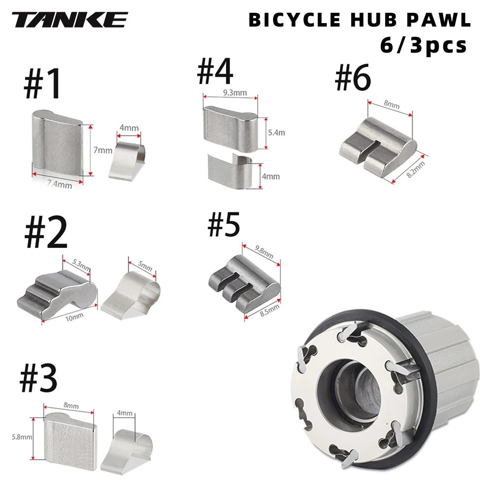 

TANKE Bicycle Freehub 6 Pawl 3 pawls bike hub pawls Universal Spring Claw Accessories Stainless Steel Cassette hubs MTB cycling