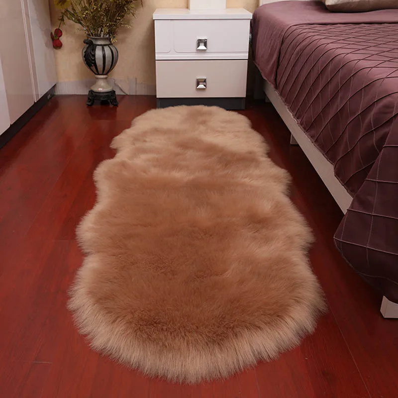 

Soft Faux Fur Wool Carpet for Living Room Artificial Wool Sofa Bed Rug Plush Carpets Bedroom Cover Mattress Door Window Bay Mat