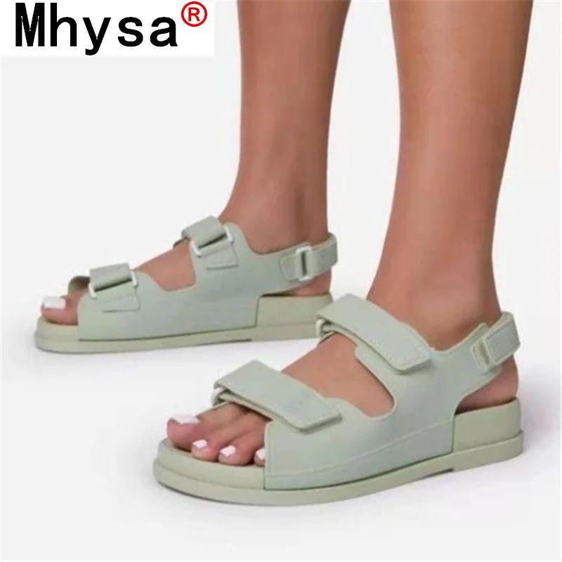 

2021 Summer Women's Shoes Sandals Flat Beach Sandals Velcro Fashion Outdoor Casual Sandals Open Toe Sandalias Zapatillas Mujer