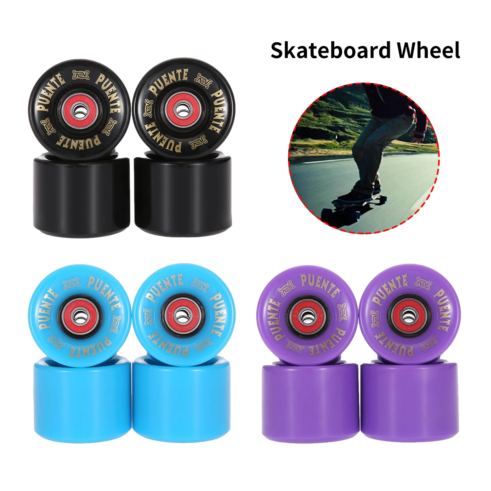 

4 Pcs/set Skateboard Wheels 82A PU roller skates Wheel Skate Longboard Tires with Bearing Skateboard Replacements Parts