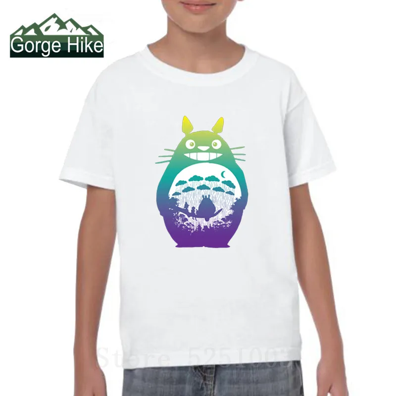 Футболка с рисунком Тоторо кота автобуса Детская Повседневная летняя забавная