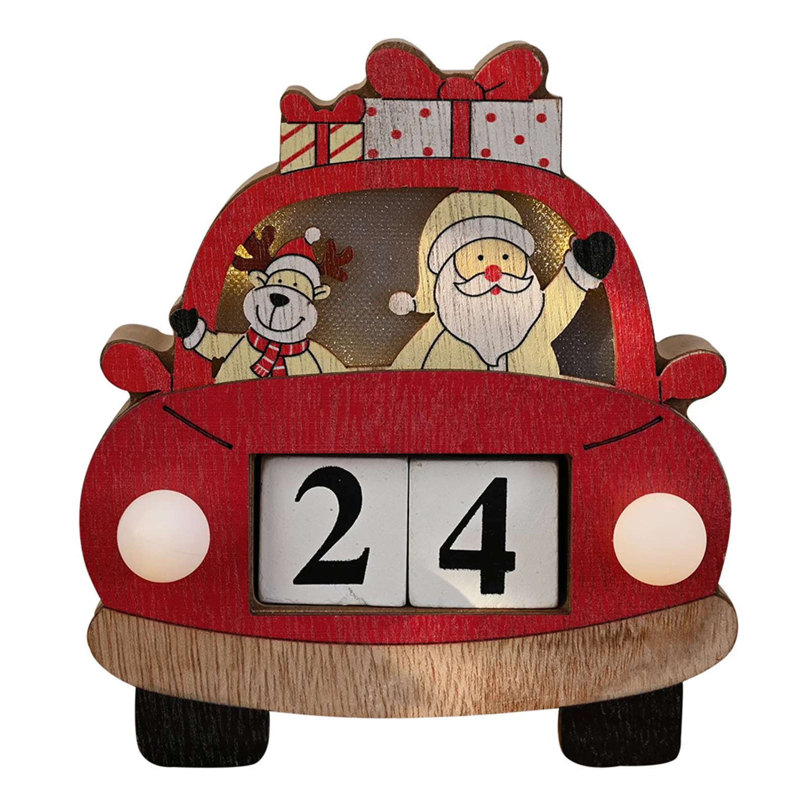 

Christmas Ornaments Christmas Car Calendar With Lights Wooden Ornaments Creative Ornaments