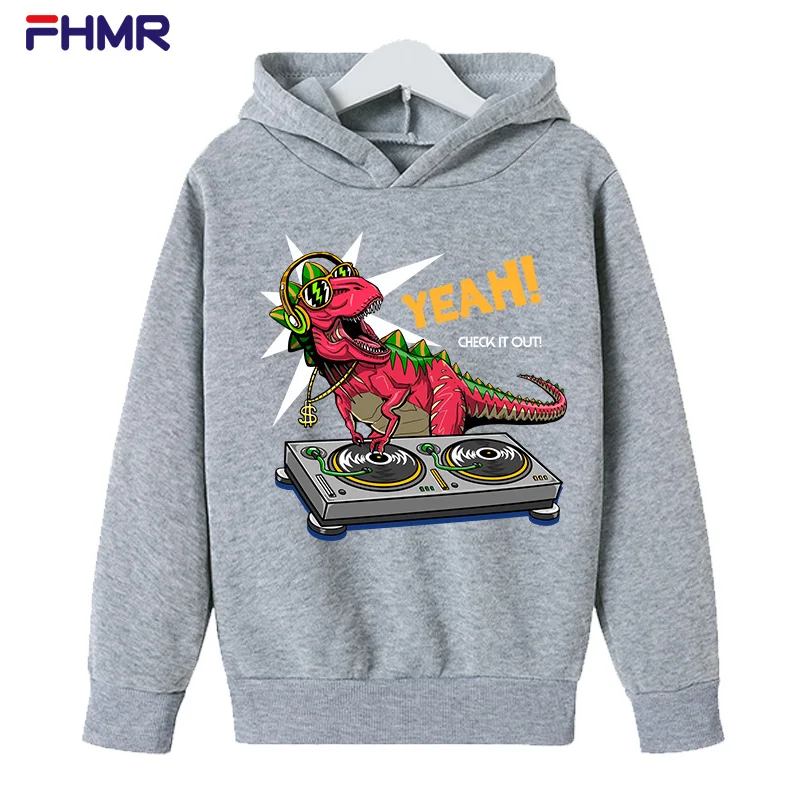 

Топ с длинным рукавом для мальчиков и девочек, модная детская толстовка с рисунком динозавра на весну и осень, 2021