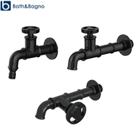 g12 wall mounted bibcock bathroom washing machine faucet adapter black single cold water outdoor garden pool toilet sink tap