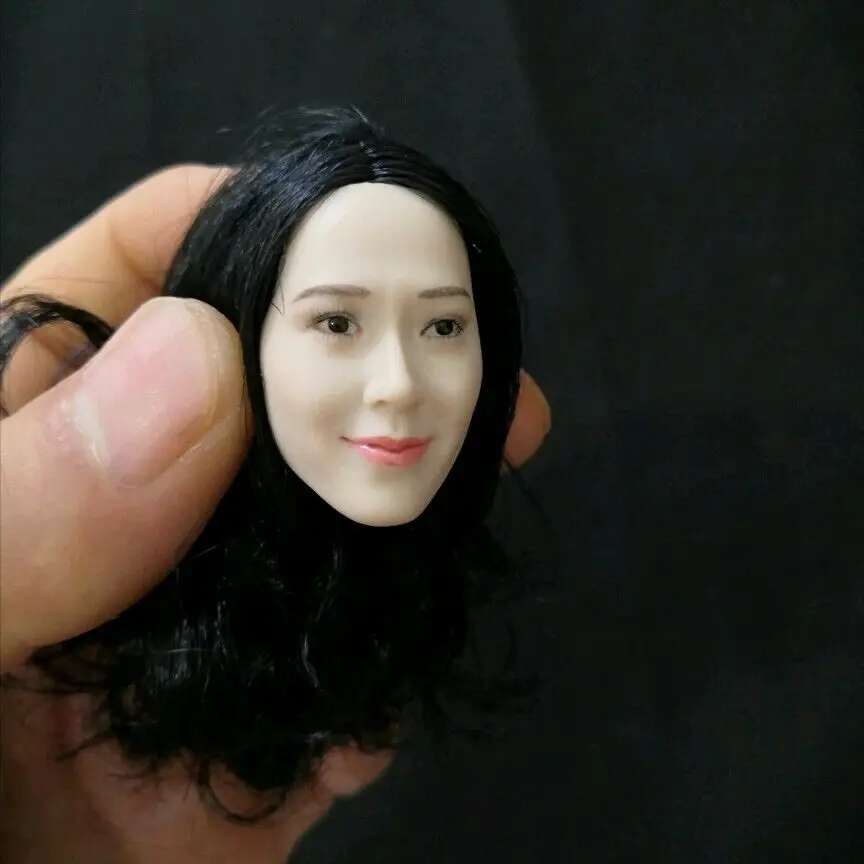 

1/6 Action Figure Asian Female Korean Star Head Carved pale Skin Model for 12 inch action figure body