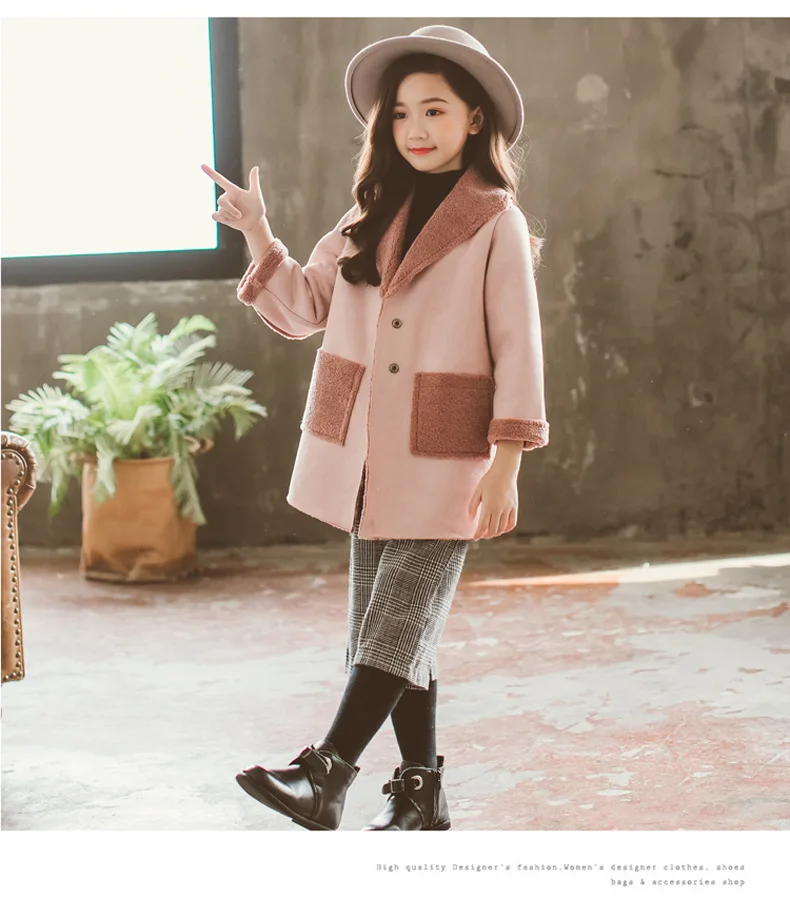 2020 New Autumn Winter Jacket Girls Coats Fleece Warm Kids Long Outerwear Fashion Children's Clothing 8 9 10 11 12 Years | Детская
