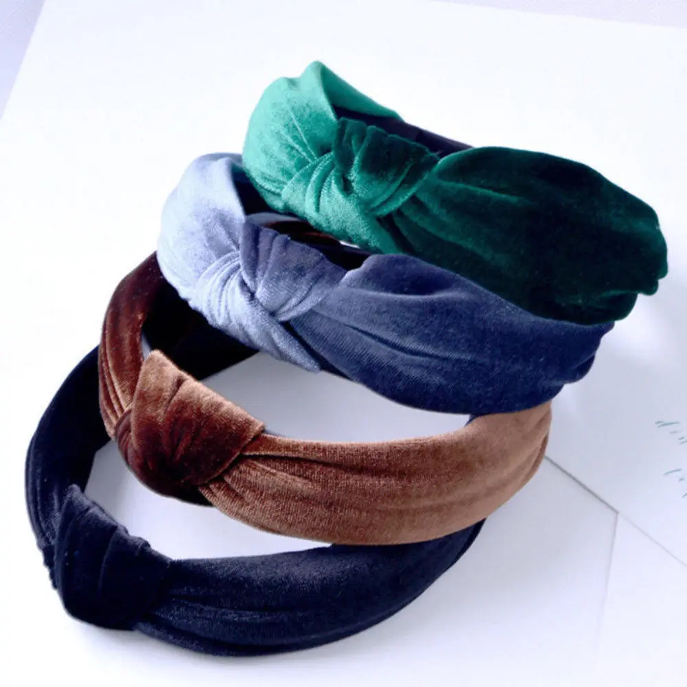 

Women girls Plush Solid Color Hair Band Headbands Scrunchies bandana Braided Bow hairbands hair accessories for women girls