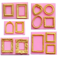 luyou diy mirrorpicture frame modelling 3d silicone mold cake decoration mold fondant mold fm1092