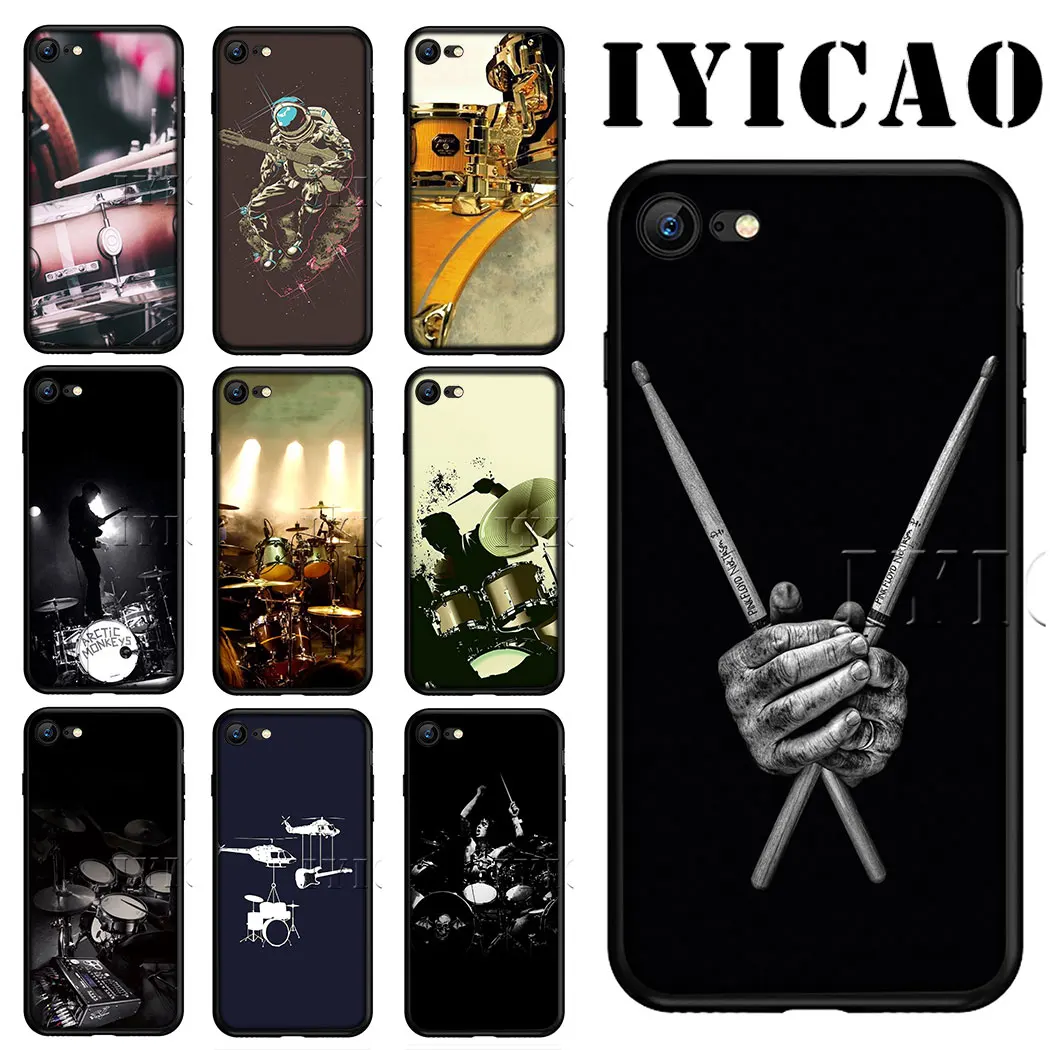 IYICAO музыкальный барабанный инструмент мягкий силиконовый телефон для iPhone X XS XR Max