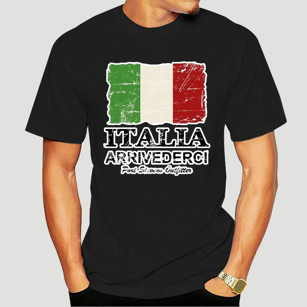 

Italy Flag Vintage Short Sleeve Organic Cotton Men's T-Shirt Men Round Collar Tee Shirts Short Sleeve Hot Sale