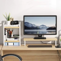monitor holder tv computer monitor riser table stand set desktop laptop screen shelf organizer rack home office lapdesk
