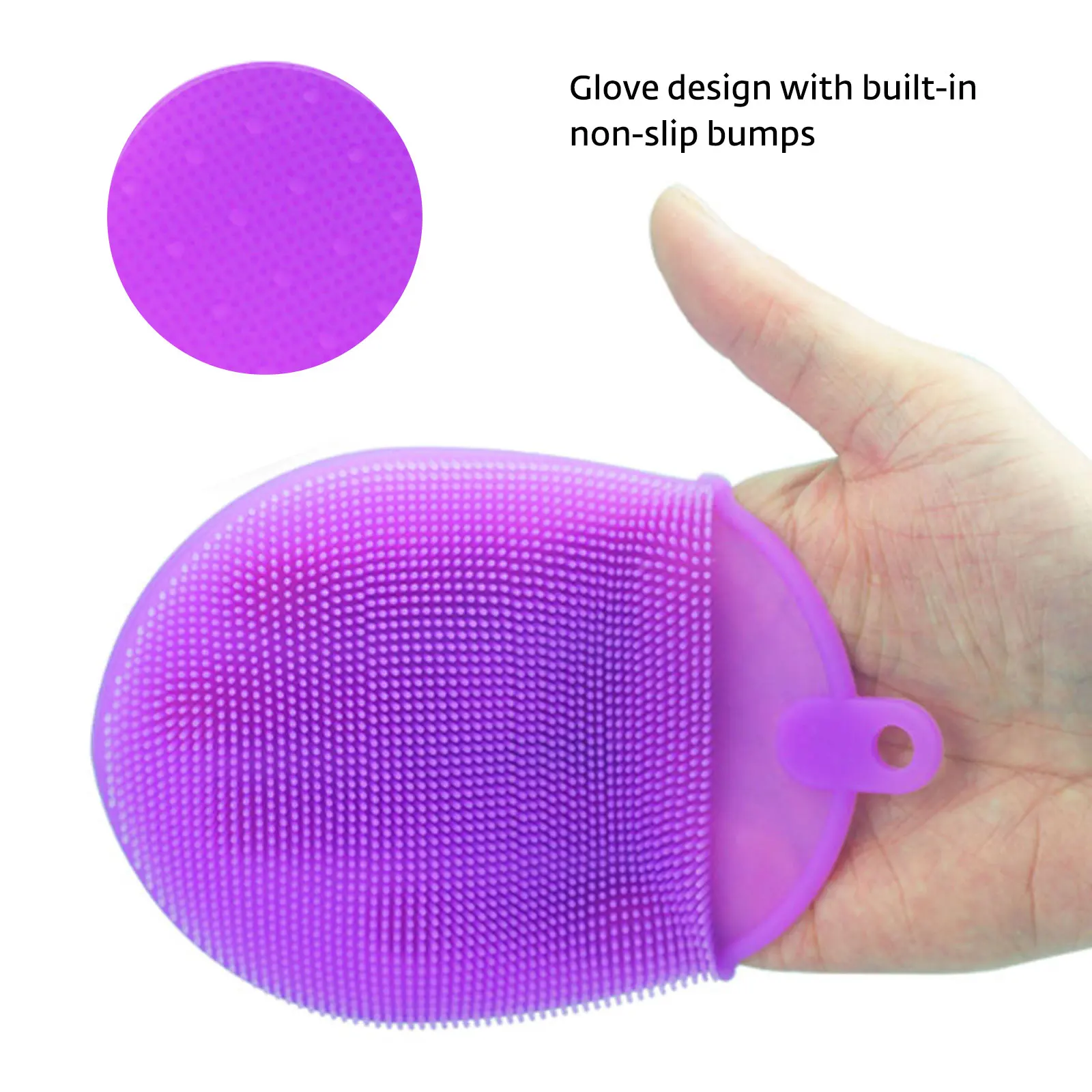 

1Pcs Silicone Massage Scrub Brush Soft Exfoliating Gloves Multifunction Washing Scrubbing Towel Bathroom Wash Cleaning Tool