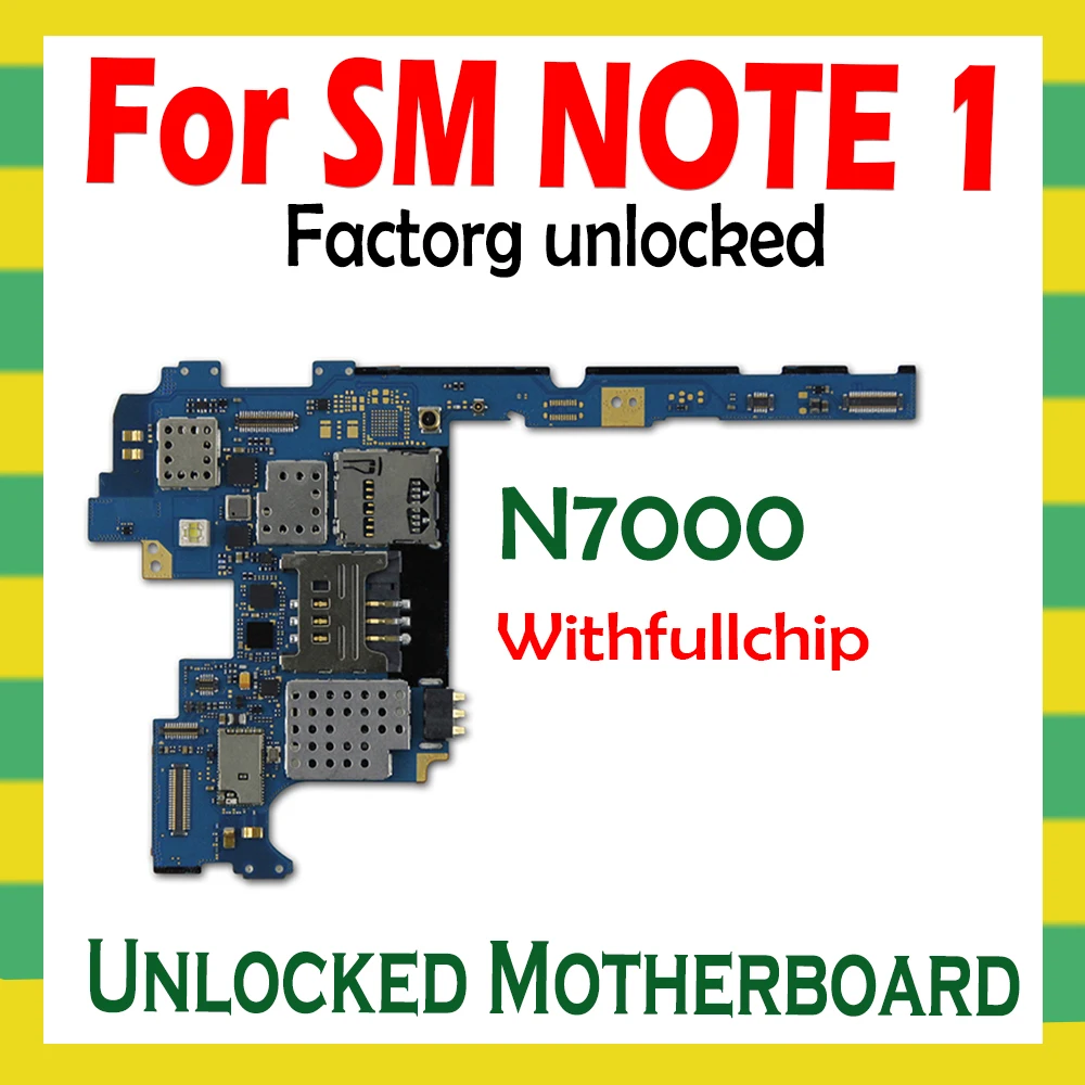 Оригинальная разблокированная материнская плата для Samsung Galaxy Note1 N7000 100% с полными