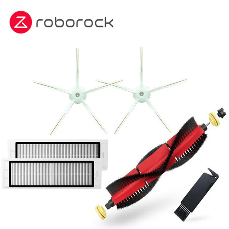 Набор принадлежностей Roborock S6 MaxV, оригинальный моющийся фильтр, щетка, Швабра для Roborock S50, S51, S55, S5 Max, S6 pure и Xiaomi 1, 1 S - изображение