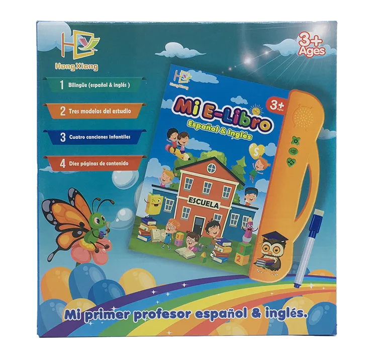 Английская испанская двуязычная электронная книга для обучения компактная с