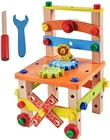 Деревянный стул для сборки, игрушки Монтессори для детей, различные строительные инструменты с винтовыми гайками, строительный блок