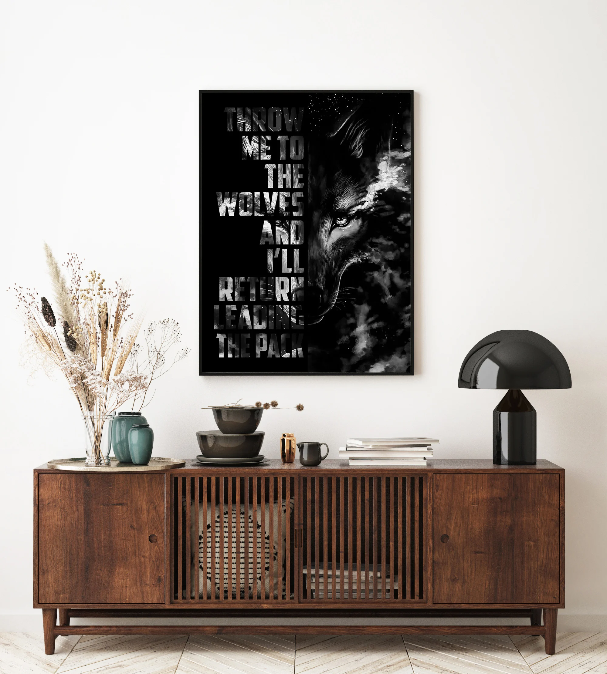

Modern Canvas HD Printed Animal Poster Wolf Quotes Pictures Modular Wall Art Nordic Style Living Room Home Decor Painting Framed