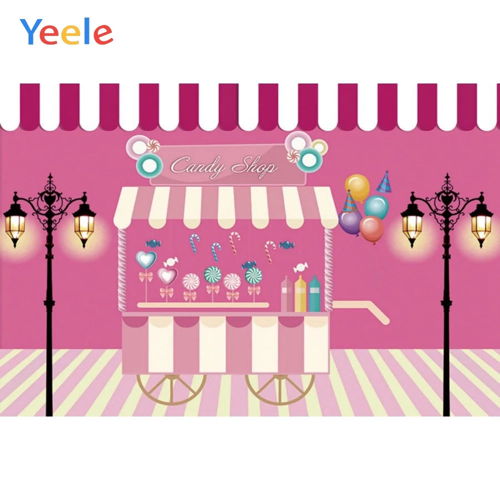 

Candy Shop Lollipop Sweet Dessert Cake Candyland Princess Birthday Party Backdrop Vinyl Photography Background For Photo Studio