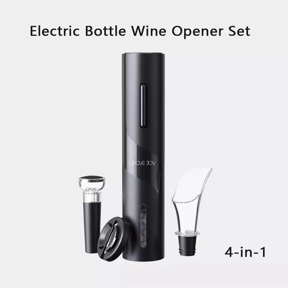 

4 In 1 Black Samurai Electric Bottle Wine Opener Set Automatic Corkscrew For Red Wine Kitchen Accessories Tools