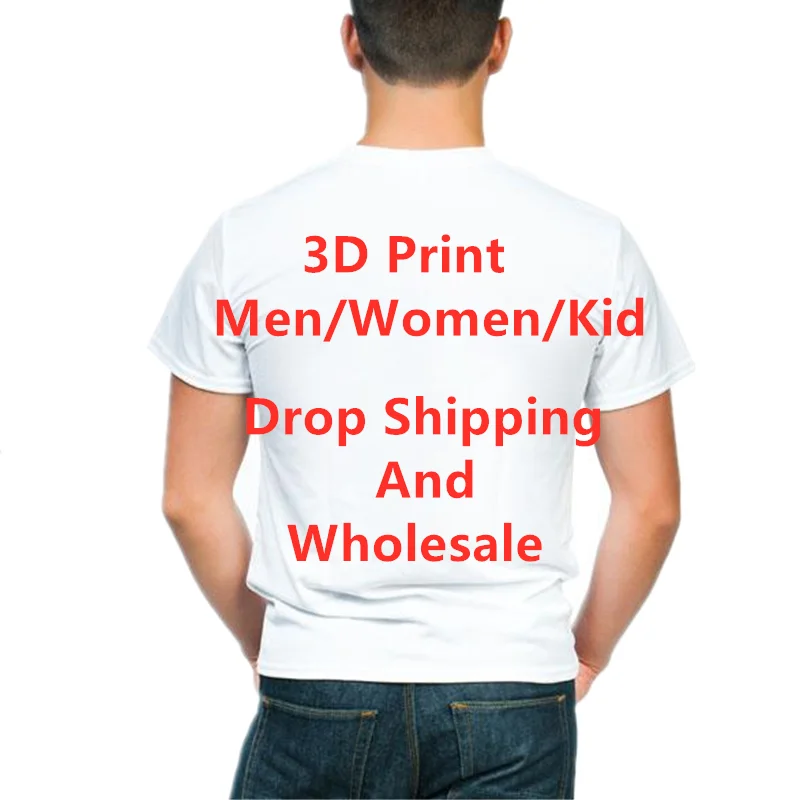 

Customized 3D Print T Shirt Women's Girl's DIY Photos Logos Images Top Tees T-shirt Men's Boy's Casual Kid's Baby's Tshirt