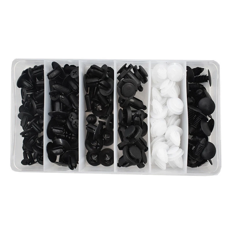 6 размеров 100 шт. универсальные разнообразные автомобильные крепежные зажимы для