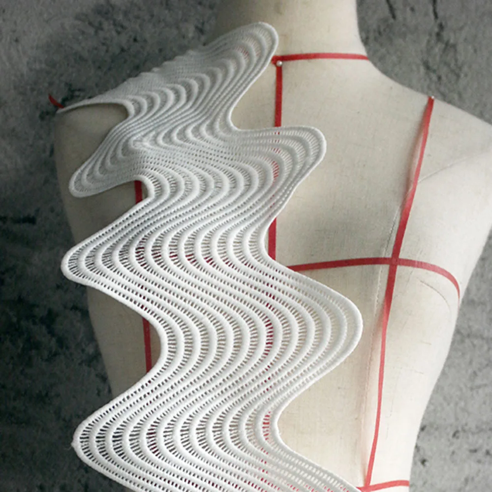 Модная вышитая волной кружевная отделка французская Изысканная лента