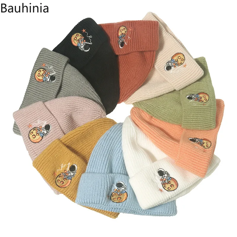 

Bauhinia Soft Warm Knitted Cap For Women Men Winter Cartoon Beanie Hat Outdoor Sport Skiing Cap Bonnet