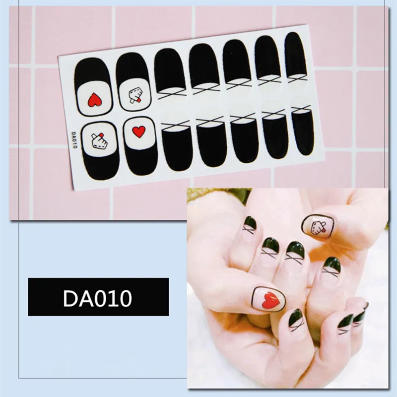 

14tips Korea/Japanese Designed Toenail Sticker Full Cover Waterproof Nail Sticker Wraps Nail DIY Nail Art Nail Sticker