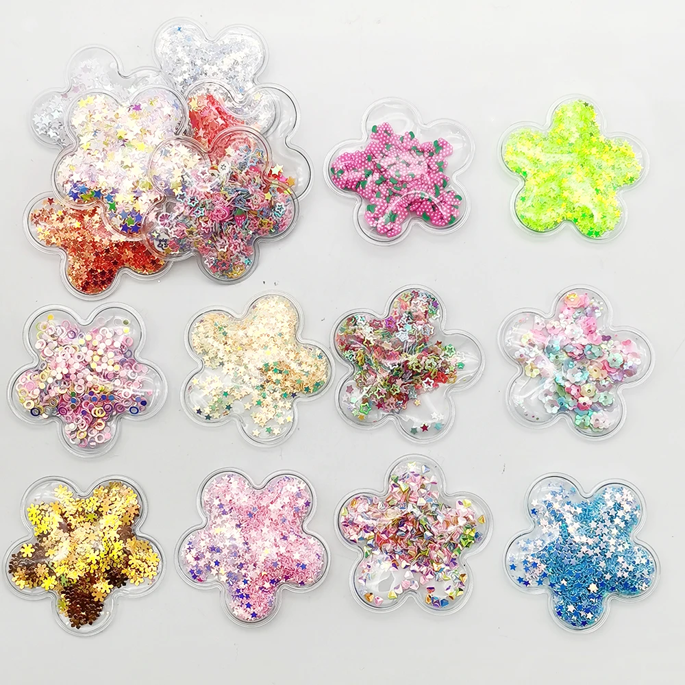 53x53 мм прозрачный шейкер в форме звезды Блестящие Блестки сделай сам зажим для