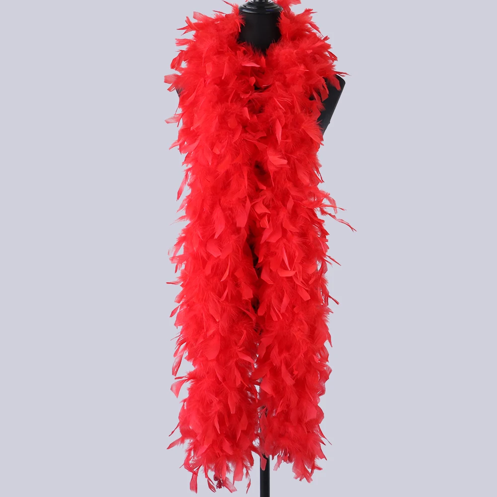90Gram High Quality Fluffy Turkey Feathers Boa for Shawl Red Pink Plumes Ribbon Wedding Dress Decoration Crafts Feathers 2 Yards