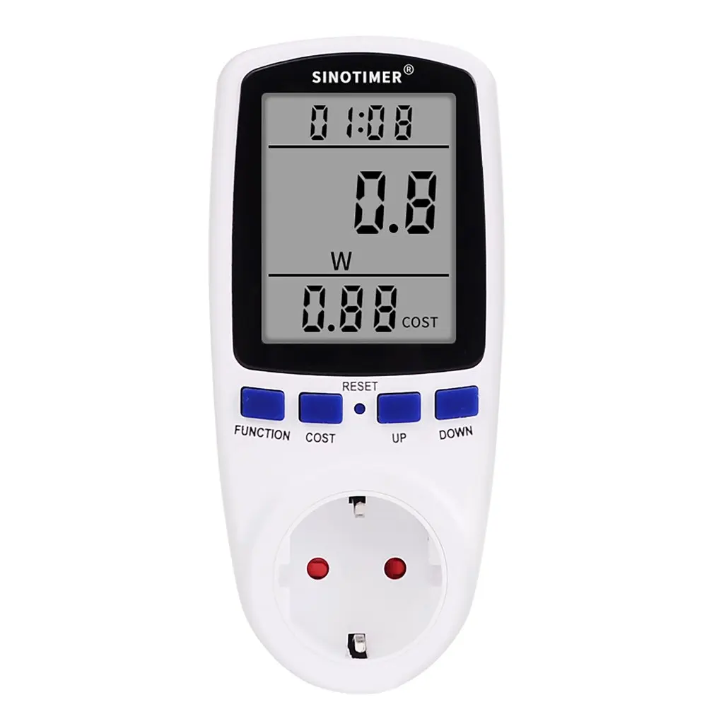 

EU US UK FR Plug Socket Digital Wattmeter Power Consumption Watt Energy Meter KWh AC 230V 120V Electricity with backlights
