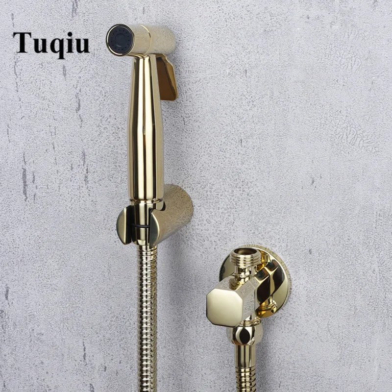 the whole set 1 G Tuqiu ручной распылитель для биде, набор для туалета из розового золота и латуни Shattaf, насадка для душа, медный клапан, набор для струйного биде - Цвет: the whole set 1 G