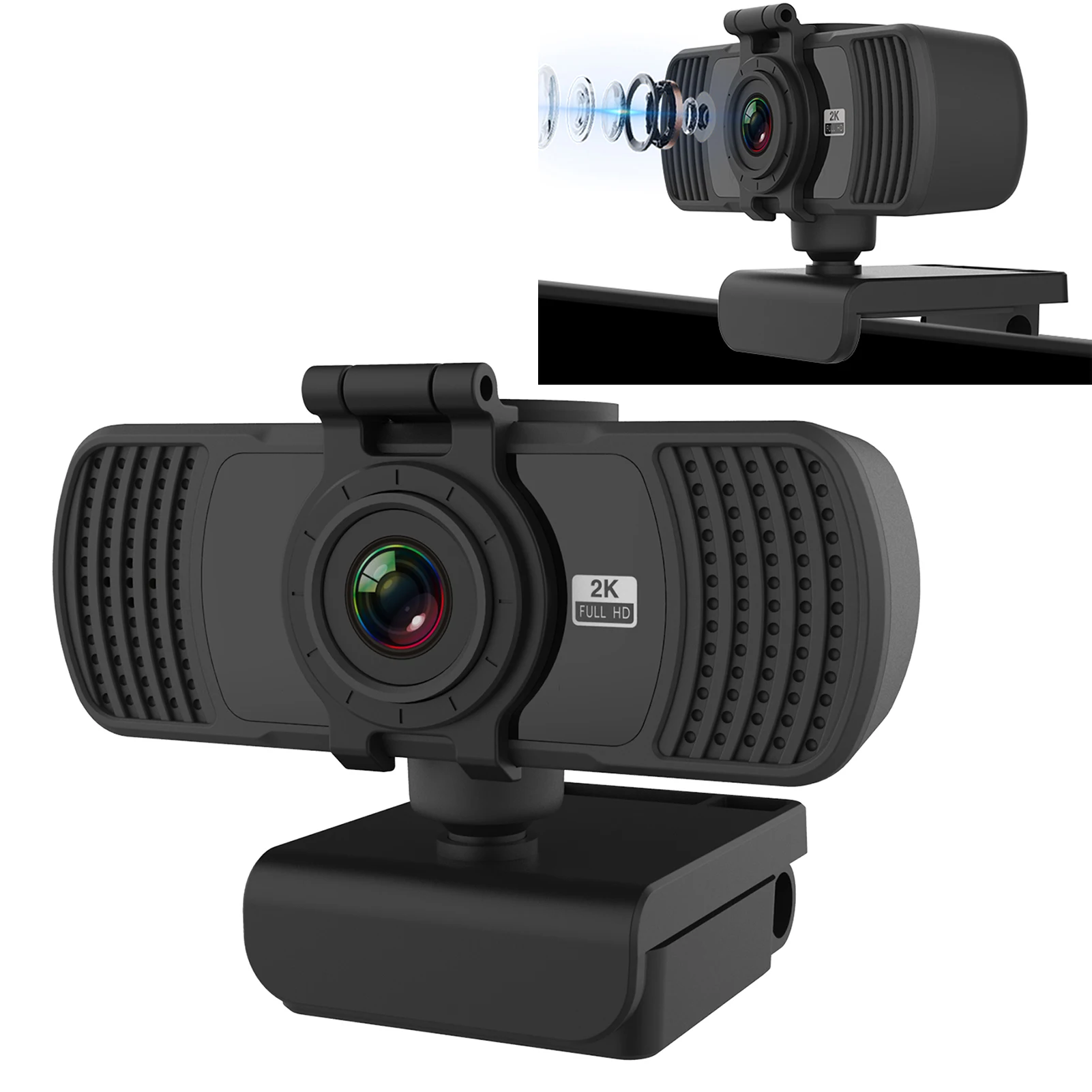

Webcam 2K Autofocus USB HD Web Camera with Microphone for Mac Laptop Video Live Streaming Digital Web Camer WebCamera