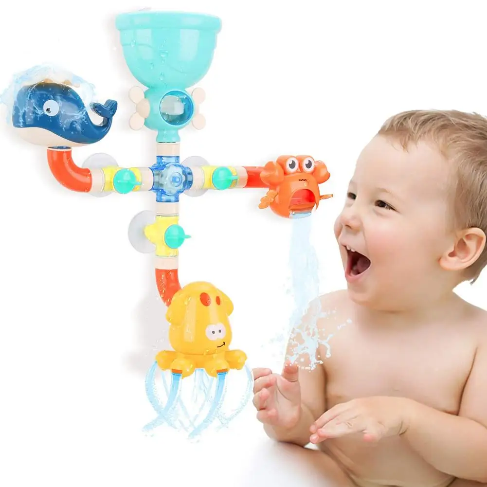 

Baby Toys for children Bath Water Game Giraffe Crab Model Faucet Shower Spray Duck Toy Kids Swimming Bathroom happy baby Toys