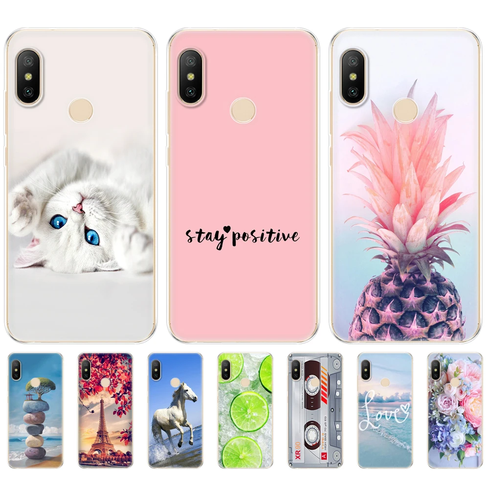 Чехол для Xiaomi MI A2 LITE силиконовый мягкий ТПУ чехол-накладка Xiomi полная Защита
