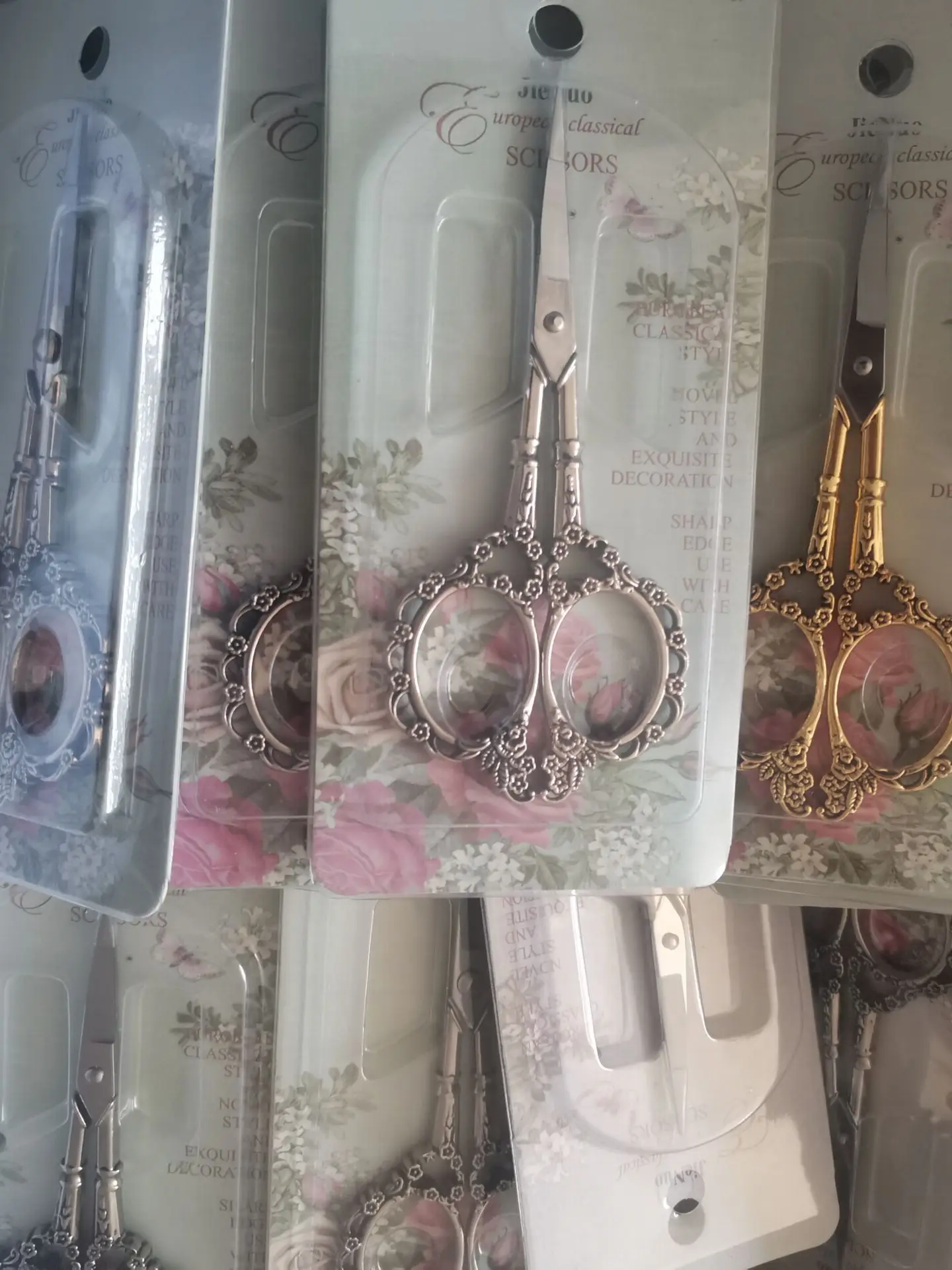 

1Pc-6color Stainless Steel Retro Scissors Nail Tool,Classical Plum Blossom Trimmer Cuticle,Manicure Makeup Cuticle Scissors#15cm