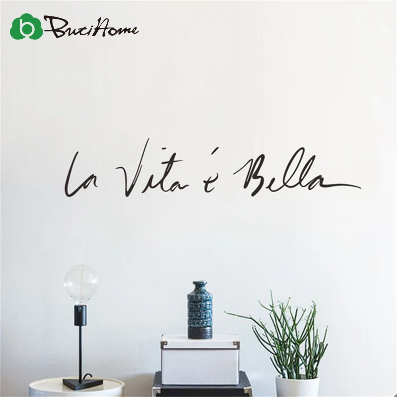 Итальянский &quotLa Vita &amp Bella&quot Life Is So Beautiful текстовые узоры настенные Стикеры