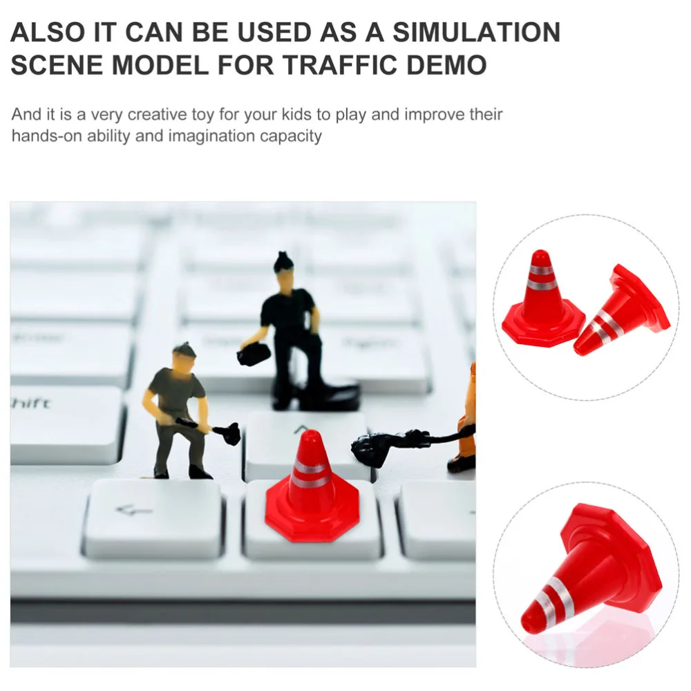 

20Pcs Traffic Roadblocks Simulation Sand Table Road Cone Signs (Random Style)