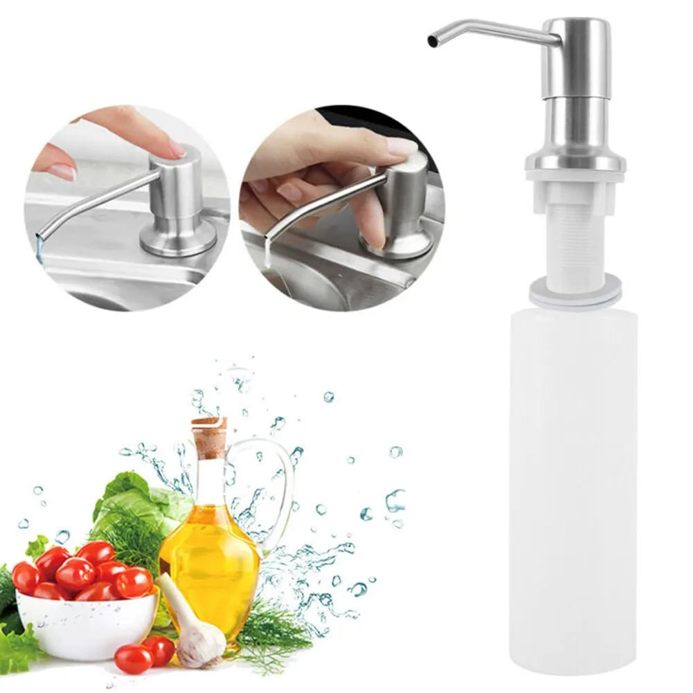 

304 Stainless Steel Kitchen Sink Soap Dispenser Dish Soap Hand Soap Bottle 360 Degree Rotating Pump Liquid Soap Dispensers