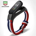 Браслет AKGLEADER для Mi Band 5, Холщовый ремешок на запястье для Xiaomi Miband 4 3, спортивный нейлоновый ремешок для Mi band 2