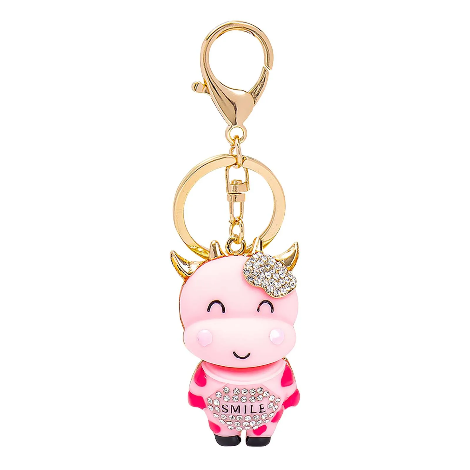 1 шт. новинка 2021 брелок со стразами модный с рисунком крупного рогатого скота