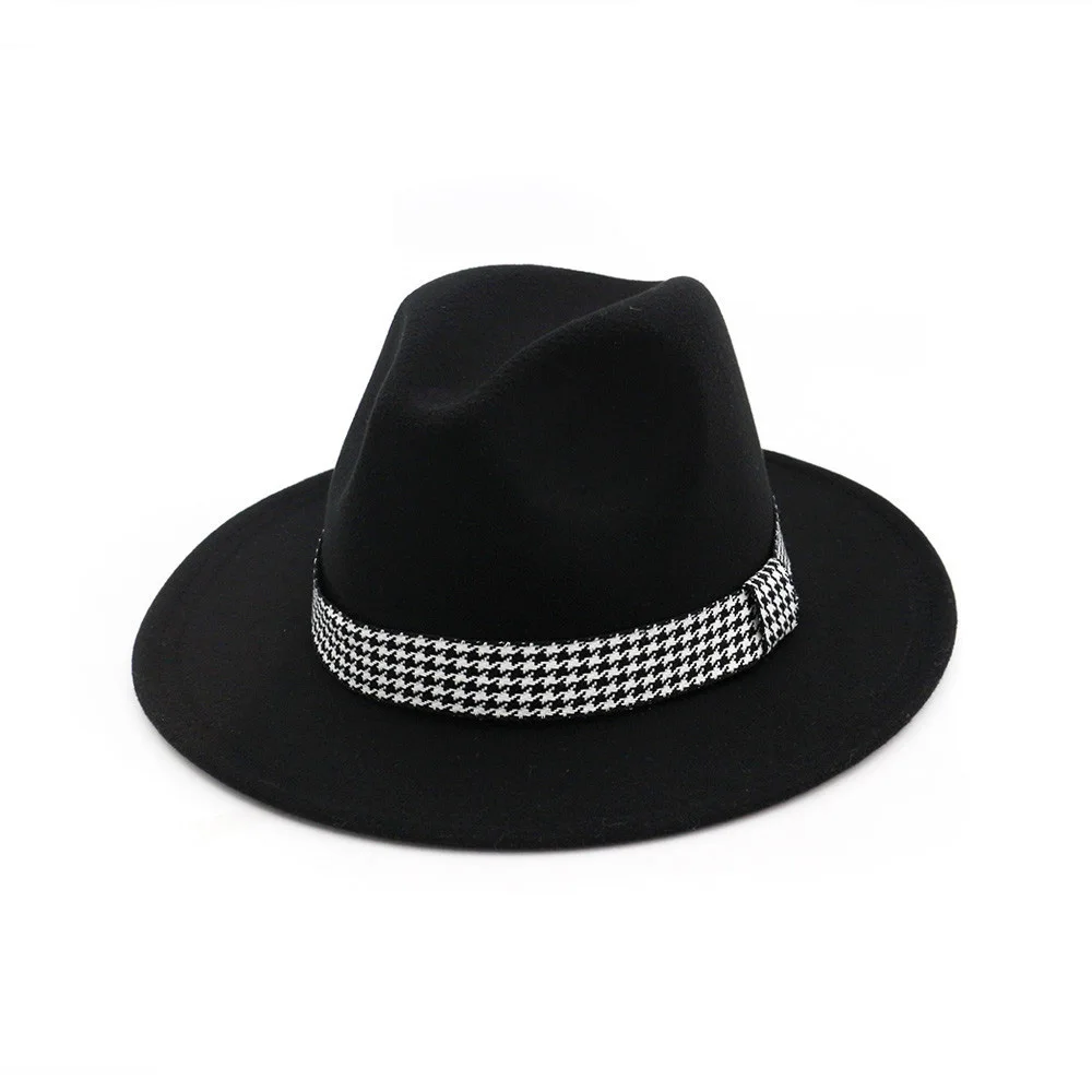 European and American Winter Men Women Pork Pie Hat With Belt Pop Church Jazz Outdoor Casual party hat Fedora HF92 | Аксессуары для