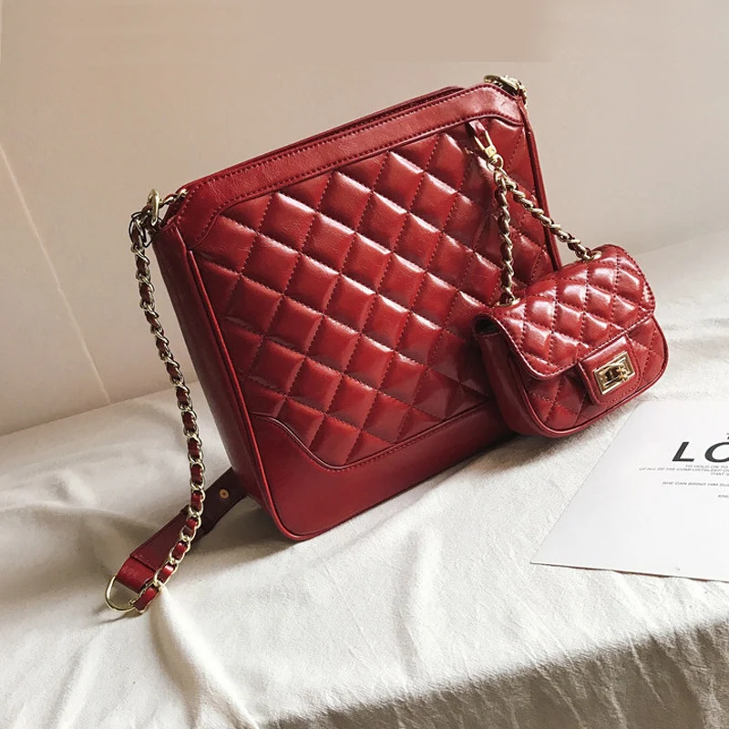 Ромбовидная решетка сумки для женщин 2019 Натуральная Кожа Роскошные брендовые