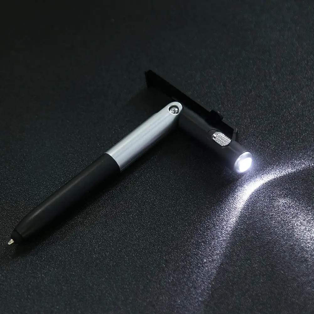 

Многофункциональная Складная шариковая ручка со светодиодной подсветкой, держатель-подставка 4 в 1, ручка, школьные и офисные канцелярские ...