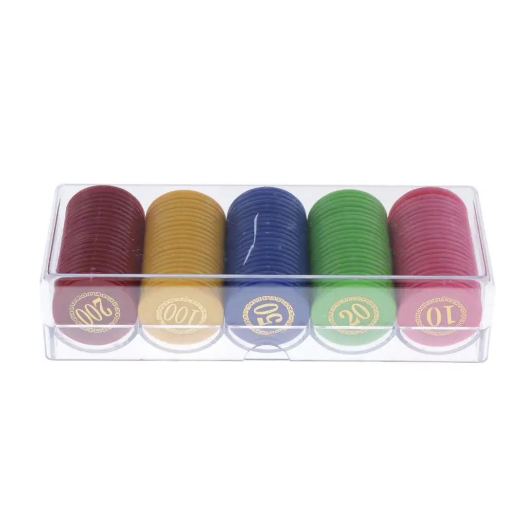 5-Colors Counters Printed Face Value w/ Storage Box for Counting Tokens 100 | Спорт и развлечения